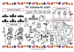 Dibujo libre Actividades para niños Estados Unidos País Nativos americanos Mantel individual para imprimir