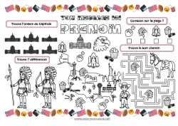 Coloriage gratuit Activités enfants USA Pays Indiens d'Amérique Set de table à imprimer