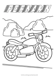 Färgläggningssida att anpassa Fordon Motorcykel Tvåhjuliga fordon