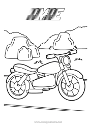 Kolorowanka do personalizacji Pojazdy Motocykl Pojazdy dwuśladowe