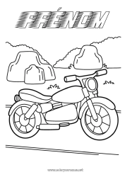 Coloriage gratuit Véhicules Moto Véhicules à deux roues