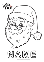 Colouring to customise Father Christmas Christmas Ho Ho Ho