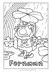 Gratis färgläggning Klee Irland Leprechaun Regnbåge Regn