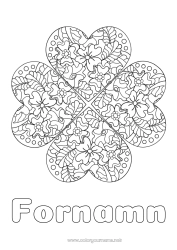 Gratis färgläggning Blommor Mandala Klee Komplexa målarbilder Zentangle
