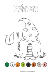 Dessin gratuit Coloriages magiques Activités enfants Trèfle Irlande Gnome