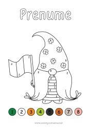 Pagină de colorat personalizată Desene magice de colorat Activități pentru copii Trifoi Irlanda Gnomă