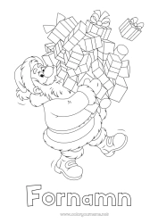 Gratis färgläggning Gåvor Jultomten Jul