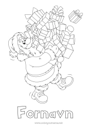 Gratis fargelegging Gaver Julenissen Jul