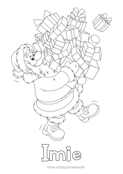 Kolorowanka za darmo Prezenty Święty Mikołaj Boże Narodzenie