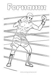 Färgläggningssida att anpassa Sport Kampsporter Boxning Kamp