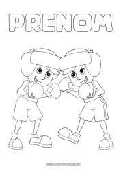 Coloriage à personnaliser Sport Sports de combat Boxe Combat