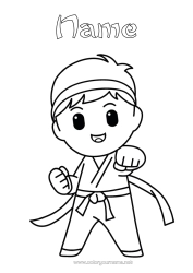 Free colouring Sport Kimono Easy colouring pages Combat sports Karate