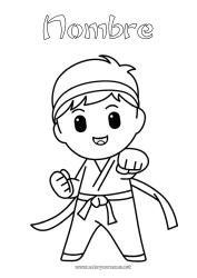 Dibujo libre Sport Kimono Dibujos fáciles para colorear Deportes de combate Karate