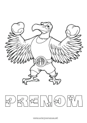 Coloriage à personnaliser Animal Champion Sports de combat Aigle Boxe