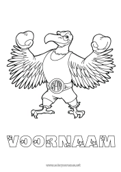 Gratis tekening Sport Dier Kampioen Vechtsporten Arend Boksen