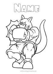 Colouring to customise Sport Animal Other Animals Of The World Kangaroo Combat Sports Boxing Animals Of Australia
