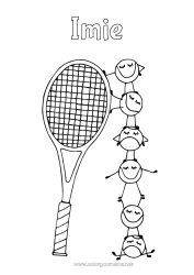 Kolorowanka za darmo Sport Tenis Sporty rakietowe Rakieta