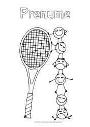 Pagină de colorat gratuită Sport Tenis Sporturi cu rachete Rachetă