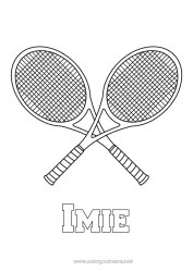 Kolorowanka za darmo Sport Tenis Sporty rakietowe Rakieta