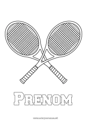 Coloriage gratuit Sport Tennis Sports de raquettes Raquette