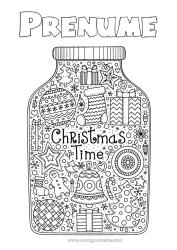 Pagină de colorat gratuită Crăciun Decorațiuni de Crăciun