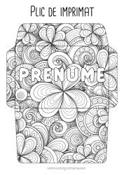 Pagină de colorat gratuită Șansă Trifoi Sărbătoarea Sfântului Patrick Plic Desene de colorat complexe Zentangle Plic de imprimat