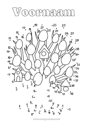 Kleurplaat aanpassen Activiteiten voor Kinderen Van punt naar punt Alfabet Paaseieren Pasen Boom
