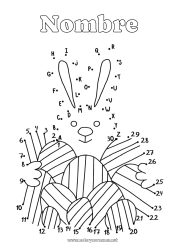 Dibujo libre Conejo Actividades para niños Une los puntos Alfabeto Huevos de Pascua Pascua de Resurrección Animales del bosque Une los Números