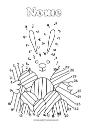 Desenho grátis Coelho Atividades para Crianças Ligando os Pontos Alfabeto Ovos de Páscoa Páscoa Animais da floresta