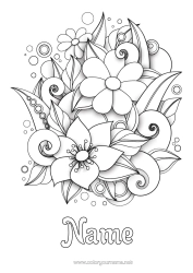 Free colouring Flowers Intermediate colouring sheets