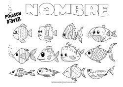Colorear gratis Actividades para niños Animales Pescado Día de los Inocentes Animales marinos o acuáticos