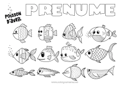 Pagină de colorat gratuită Activități pentru copii Animal Pește Păcăleală de 1 aprilie Animale marine sau acvatice