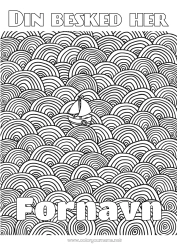 Gratis farvelægning Hav Køretøjer Båd Komplekse farvelægninger Zentangle Søfartøjer Dekorativ baggrund Bølger