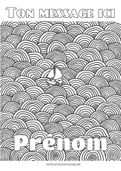 Dessin gratuit Mer Véhicules Bateau Coloriages complexes Zentangle Véhicules maritimes Fond décoratif Vagues