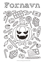 Gratis fargelegging Godteri Gresskar Halloween Jack O'Lantern Godbiter, søtsaker Smokk