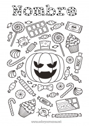 Dibujo libre Caramelos Calabaza Halloween Jack O'Lantern Golosinas Chupeta