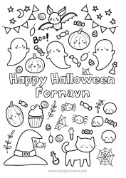 Farvelægningssiden tilpasning Spøgelse Monster Heks Halloween Symboler Mellemliggende farvelægninger Tilmelding 