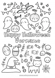 Kostenlose Malvorlage Geist Monster Hexe Halloween Symbole Mittelstufenmalvorlagen Beschriftung 
