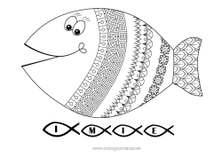 Kolorowanka za darmo Zwierzę Ryba Prima aprilis Zentangle Zwierzęta morskie lub wodne