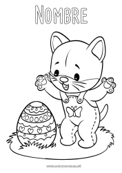 Dibujo libre Cat Animales Huevos de Pascua Pascua de Resurrección Gran huevo de pascua Perros y gatos