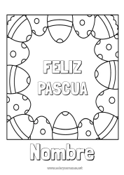 Colorear gratis Huevos de Pascua Pascua de Resurrección Mensaje de 