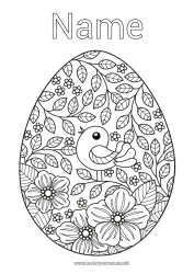 Free drawing Flowers Bird Spring Easter eggs Easter Big easter egg Antistress Flying birds and mammals