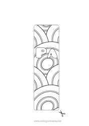 Kleurplaat voor kinderen Lente Paaseieren Pasen Bladwijzer Zentangle Geometrische vormen