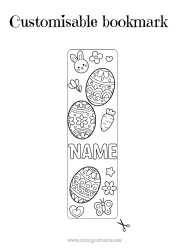 Colouring to customise Cute Spring Children's activities Easter eggs Easter Bookmark