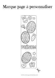 Dessin gratuit Kawaii Printemps Activités enfants Oeufs de Pâques Pâques Marque page