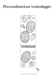 Gratis tekening Kawaii Lente Activiteiten voor Kinderen Paaseieren Pasen Bladwijzer