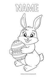 Free coloring Bunny Animal Easter eggs Easter Forest animals