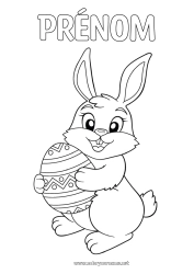 Coloriage gratuit Lapin Animal Oeufs de Pâques Pâques Animaux de la forêt