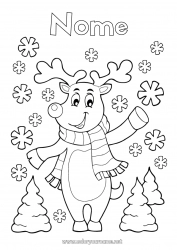 Disegno gratuito Neve Inverno Renna Natale Animali della foresta