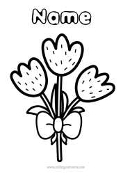 Free colouring Flowers Spring Tulip
